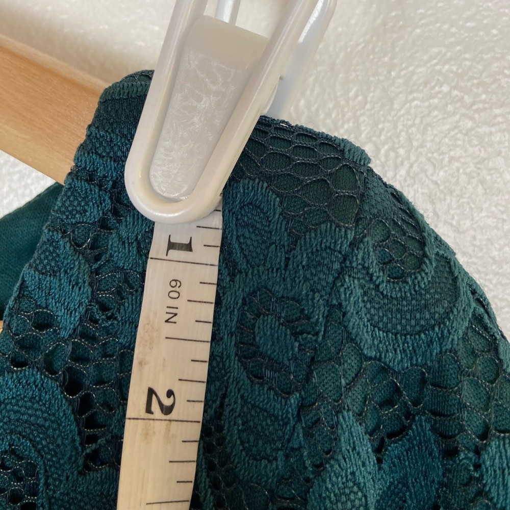 Torrid Lace Long Sleeves Midi Dress Size 4X Emerald Green Fit & Flare V-Neck - Picture 7 of 13